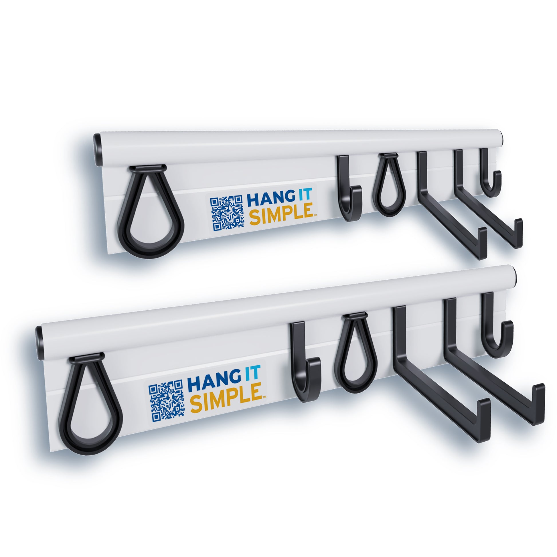 Hang It Simple 36-inch Starter Kit with rail, hooks, and rubber loops for garage organization