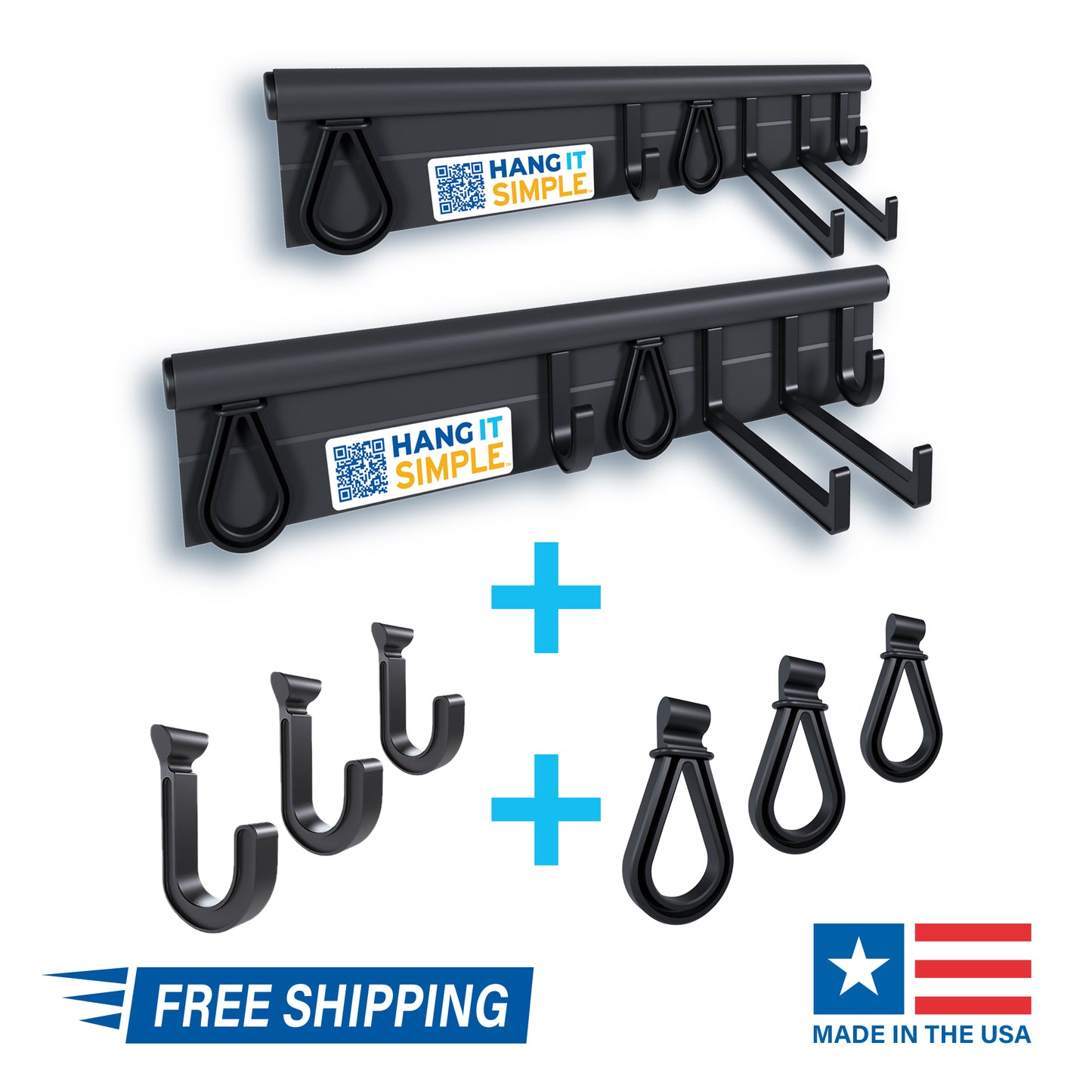 The "Complete Home" Bundle – 36" Starter Kit + 2 Accessory Packs (J Hooks + Rubber Loops)