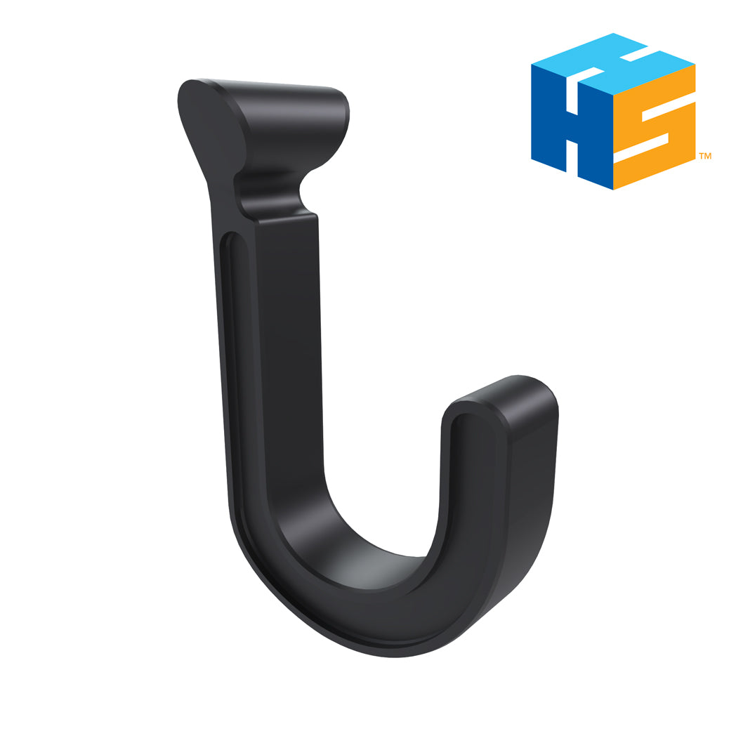 Hang It Simple black J Hook for hanging tools, cords, or small items